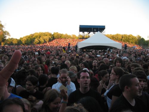 At the front